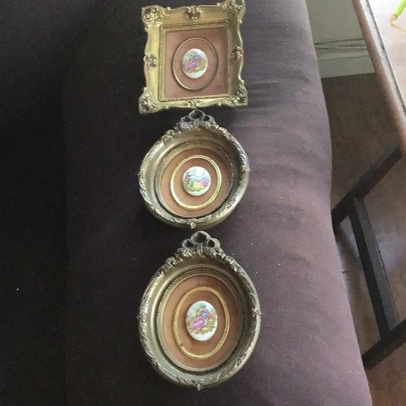 Set of 3 wall decor vintage Limoges - Picture 1 of 7